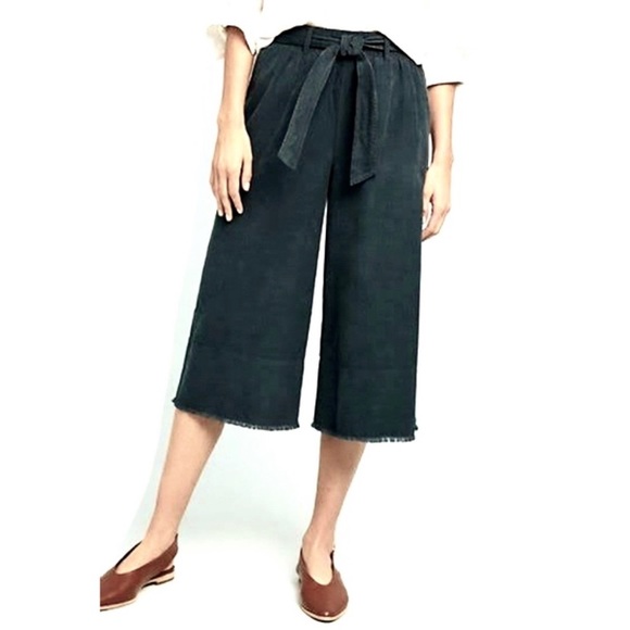 cloth & stone Pants - Cloth & Stone Cropped Wide Leg Pants, Size Large